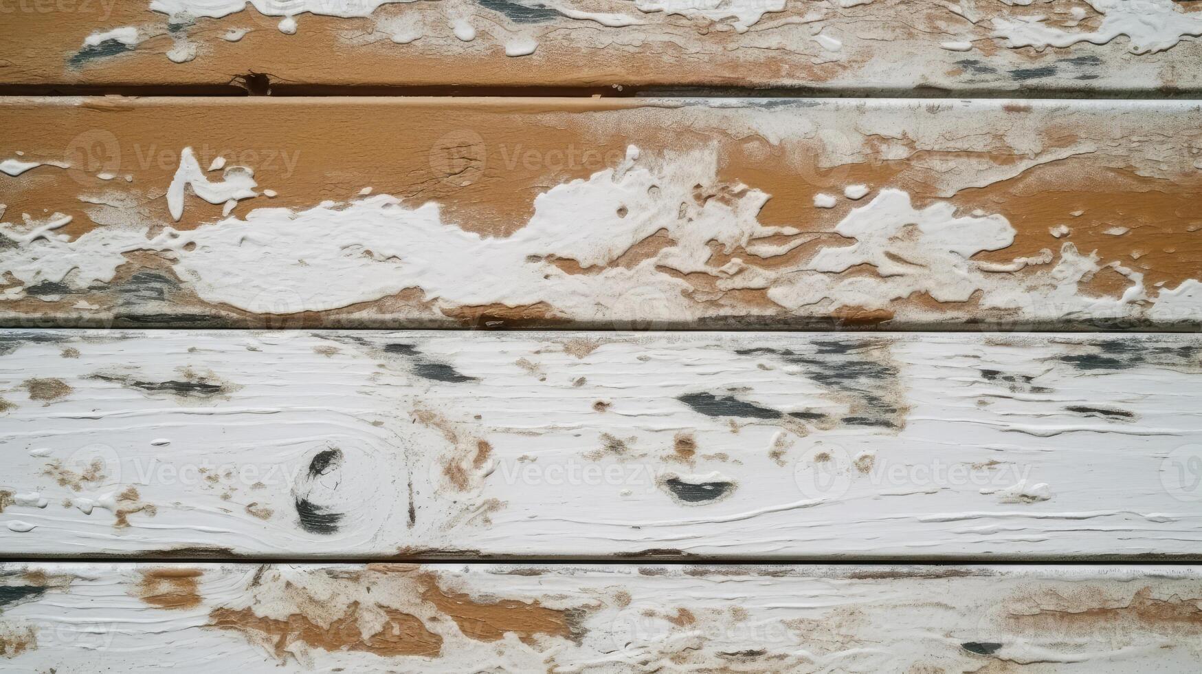 Top View of Rusted Paint Wood Texture Table, Background. . photo