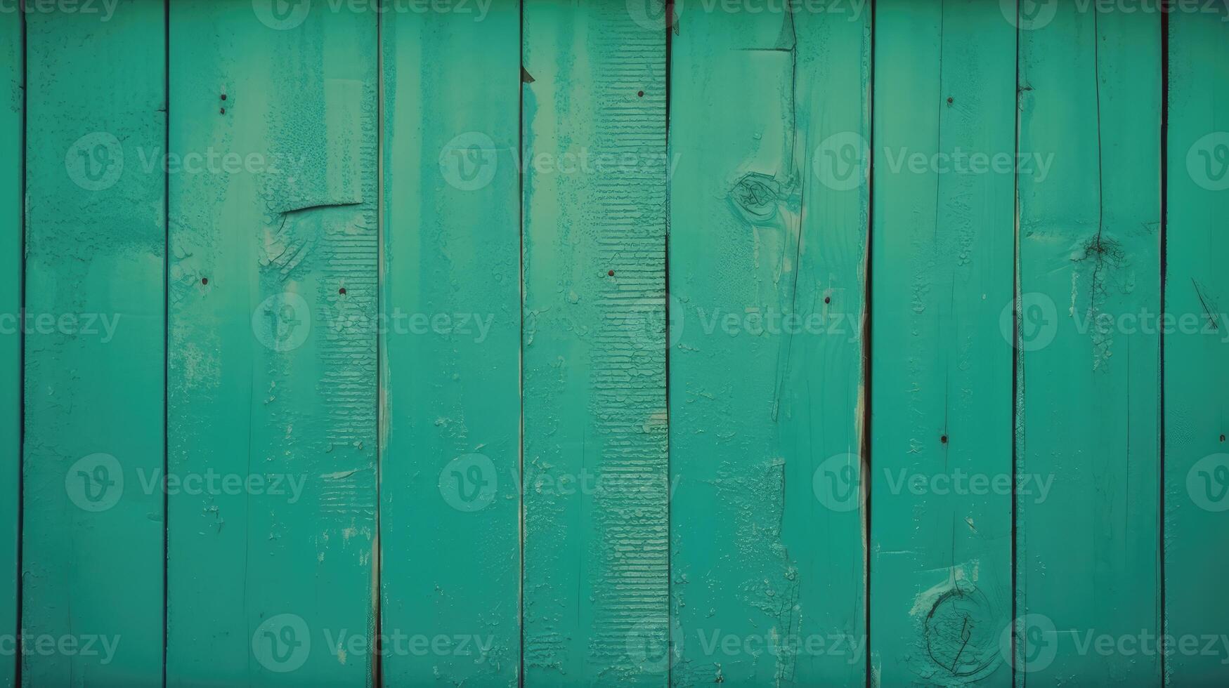 Top View of Green Painted Wooden or Plank Texture Background, Generative AI. photo