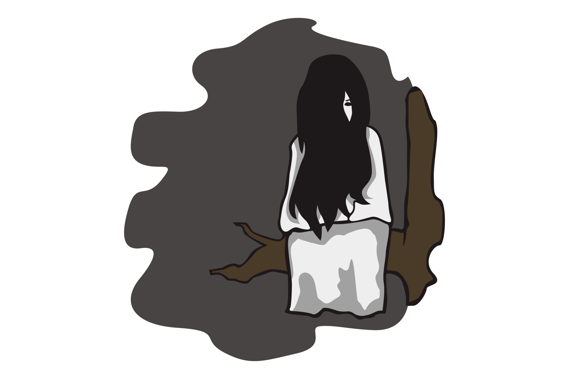 Indonesian White Lady Ghost Cartoon Character On Transparent indonesian-white-lady-ghost-cartoon-character-on-transparent