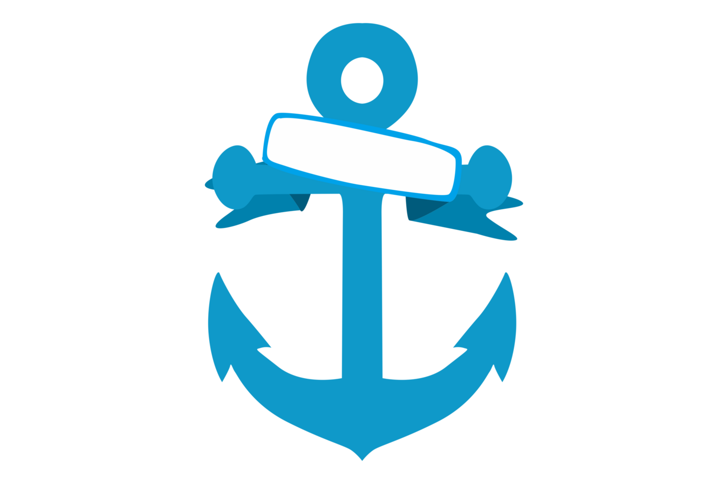 Blau Marine Anker Logo Symbol mit transparent Hintergrund png