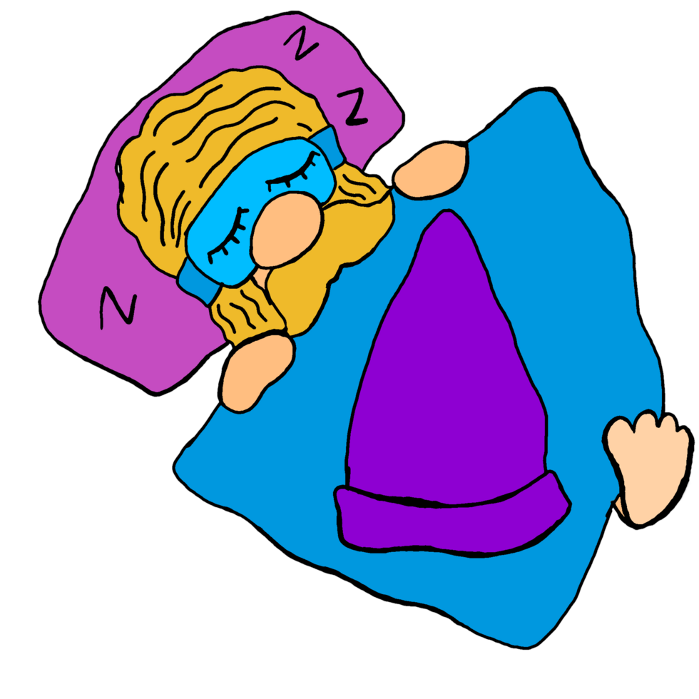 Cute Gnome Cartoon Sleeping With Transparent Background png