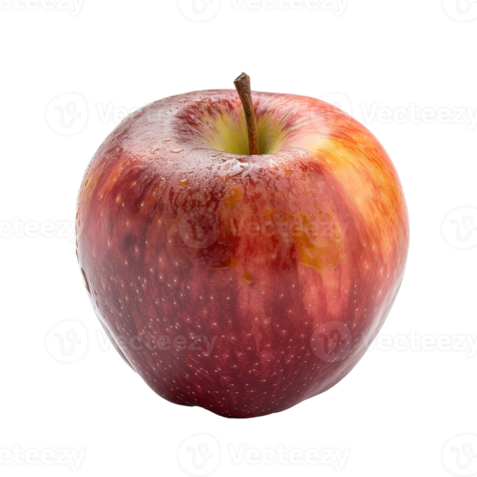 Realistic Wet Ripe Apple on Background, Perfect for A Healthy Snack . png