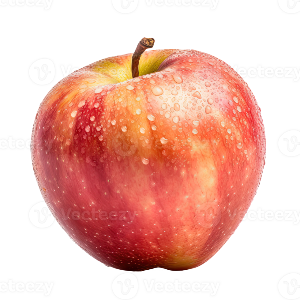 Realistic Ripe Apple with Droplets of Water, Perfect for A Healthy Snack . png