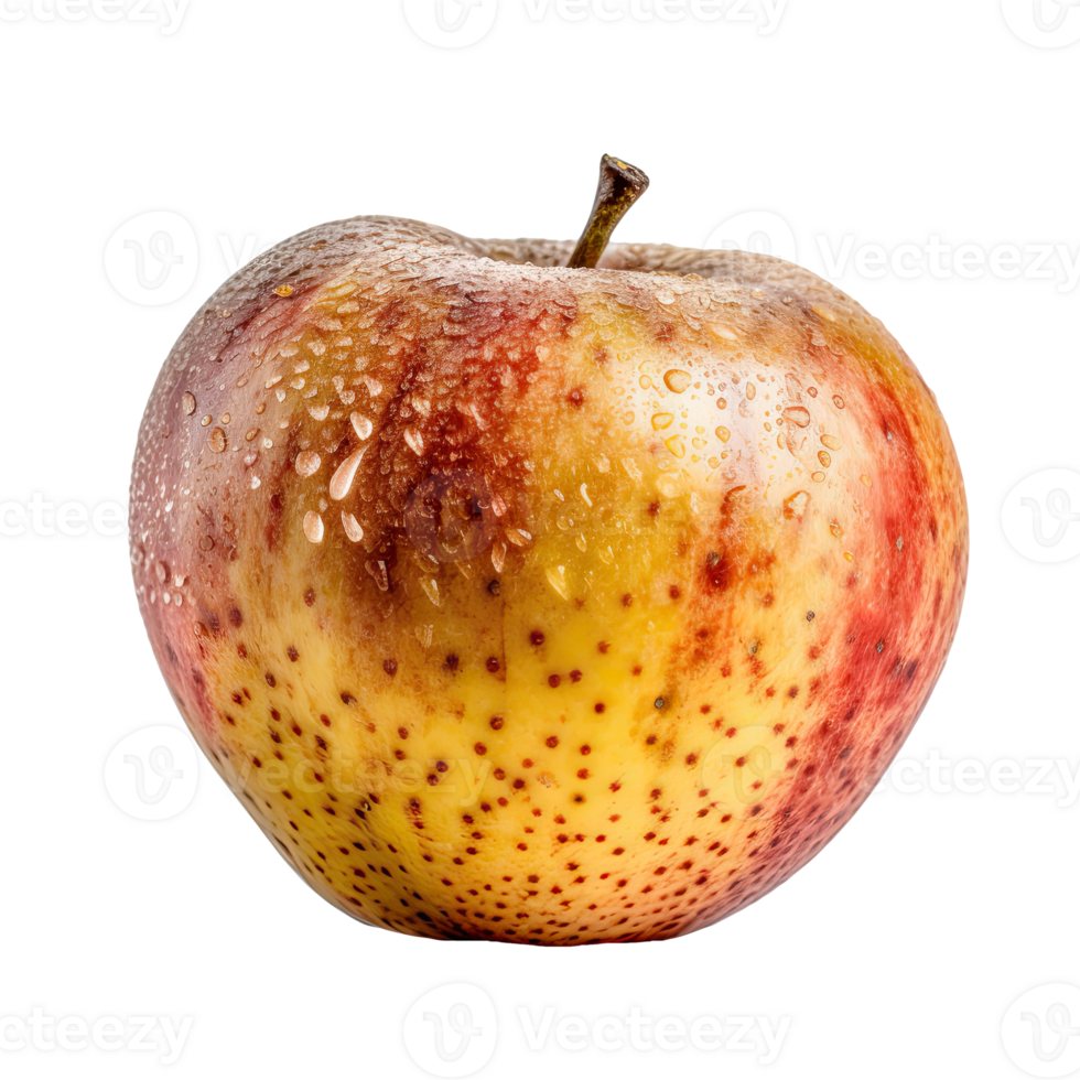 Isolated Fresh Apple with Water Drops Closeup on Transparent Backgrouond. . png
