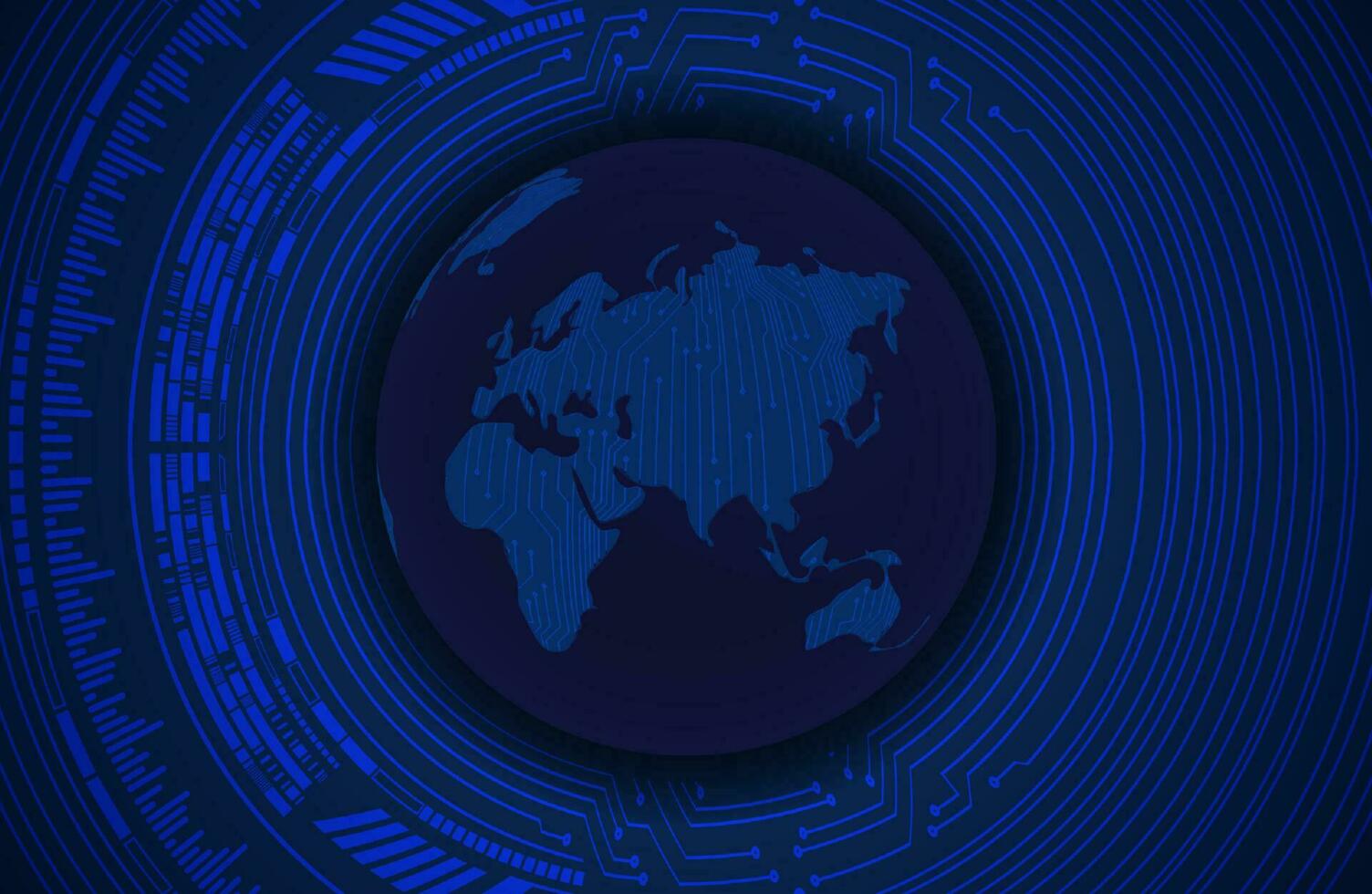 Modern Holographic Globe on Technology Background vector