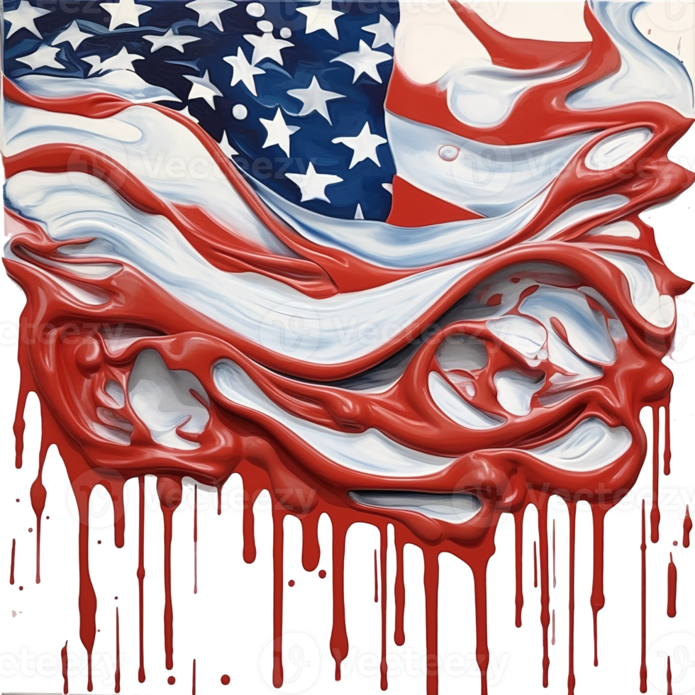 glücklich 4 .. von Juli USA Unabhängigkeit Tag amerikanisch National Flagge Aquarell Gemälde und Ammer, ai generativ png