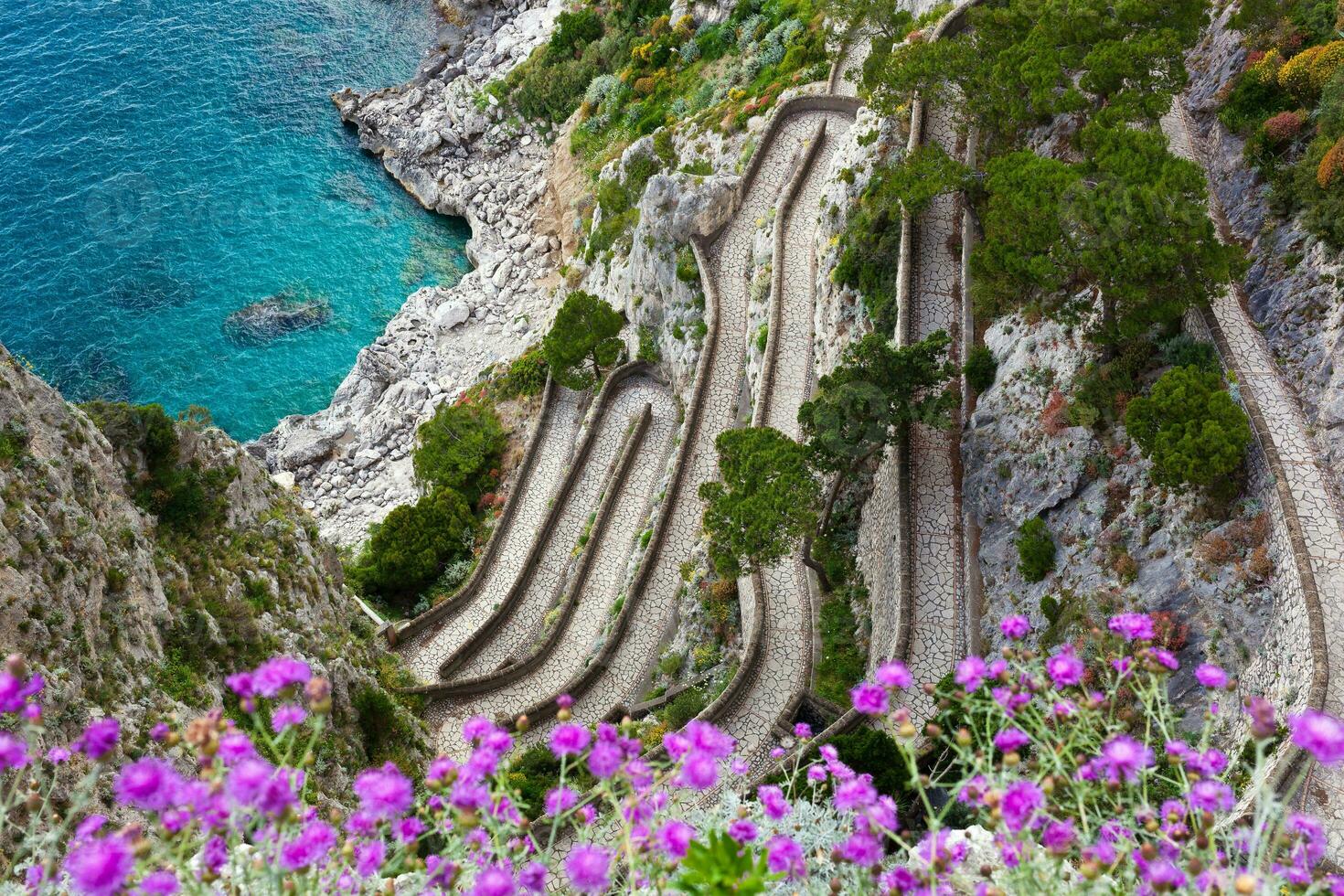 Capri, Via Krupp, Italy. photo