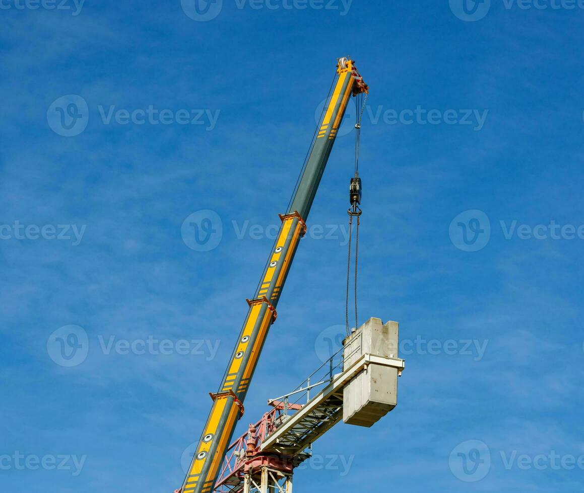 Disassembly of a tower crane photo