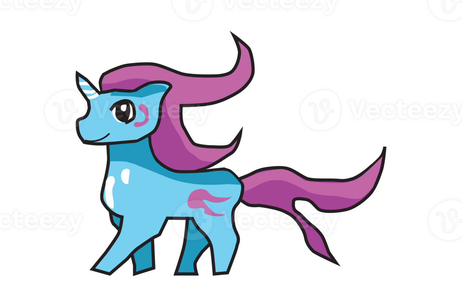Little Cute Unicorn Cartoon With Transparent Background png