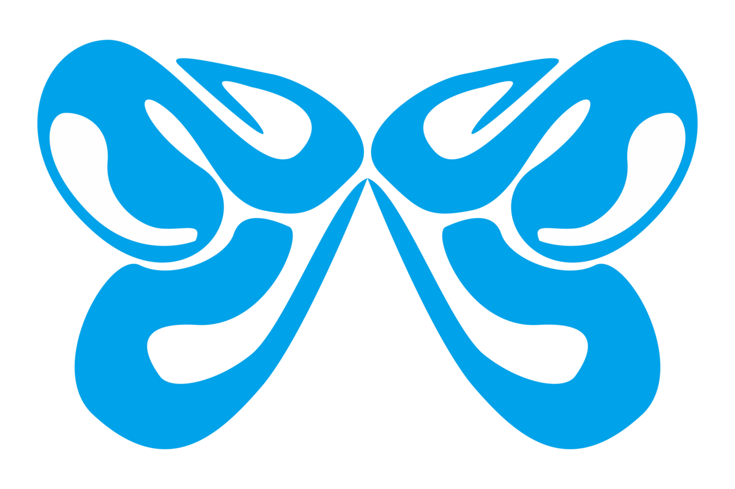 Simple Blue Butterfly Ornament With Transparent Background png
