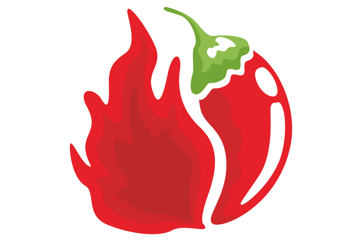 rosso peperoncino fuoco logo icona su trasparente sfondo png