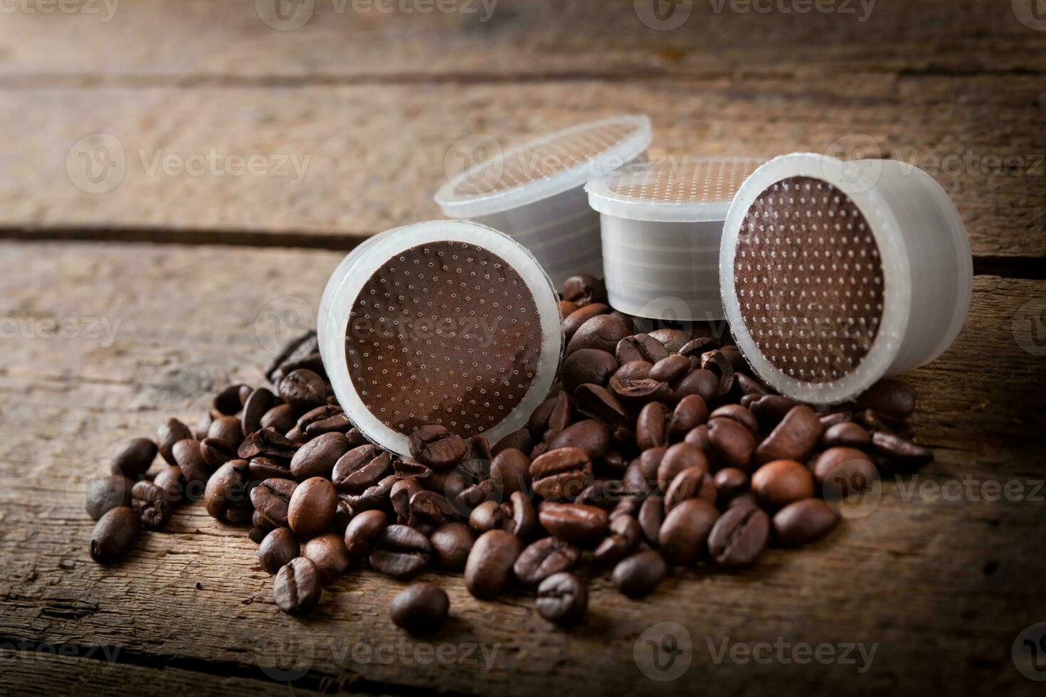 Coffee beans with pods. photo