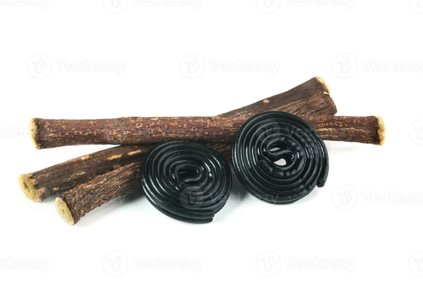 Licorice roots and licorice black photo