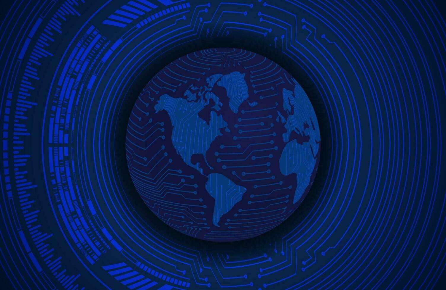 Modern Holographic Globe on Technology Background vector