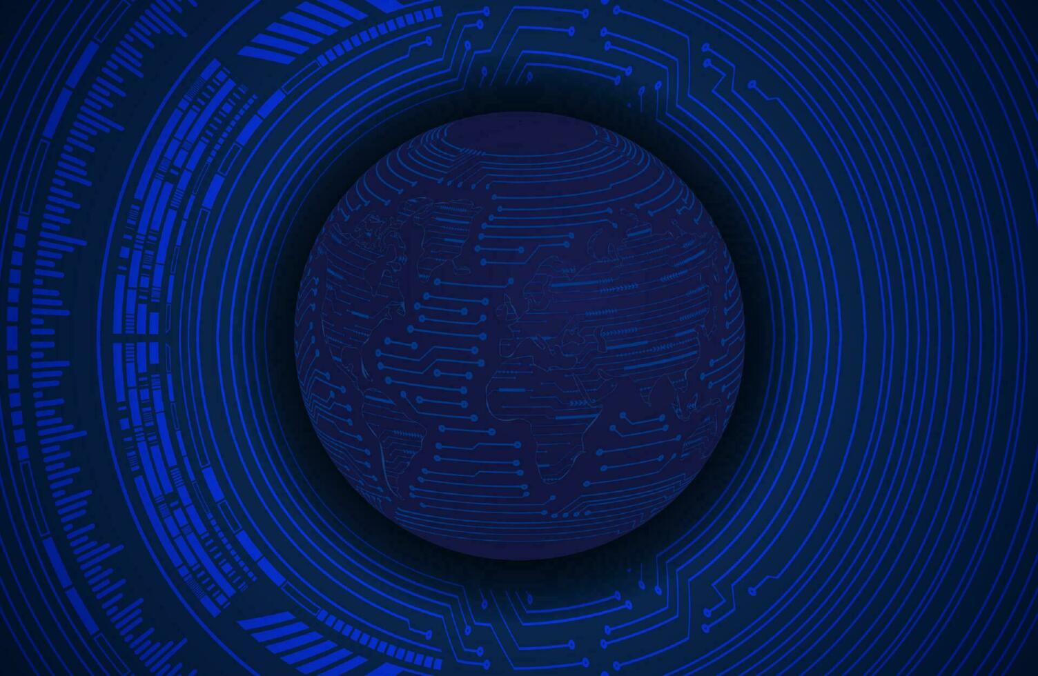 Modern Holographic Globe on Technology Background vector