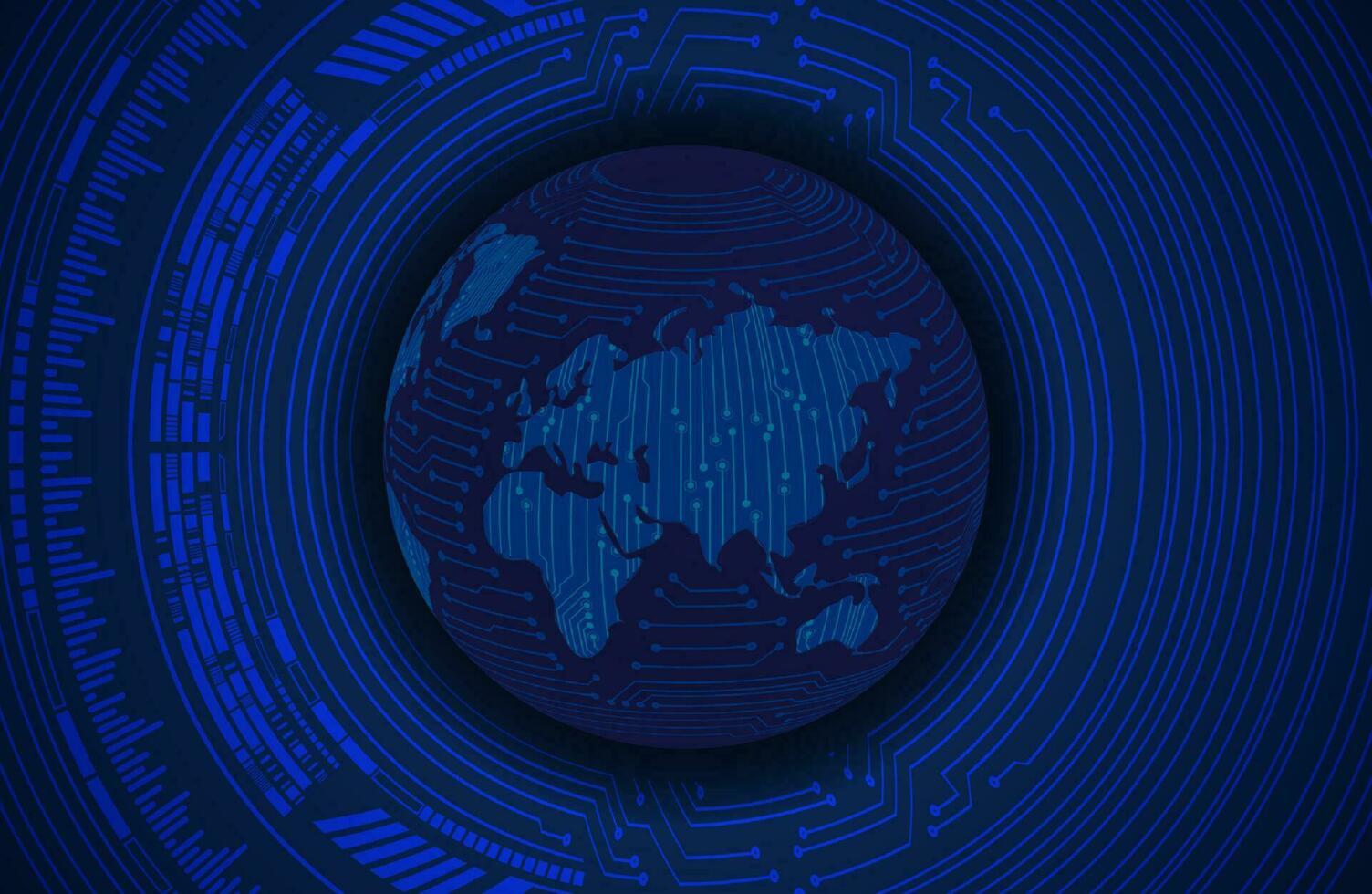 Modern Holographic Globe on Technology Background vector