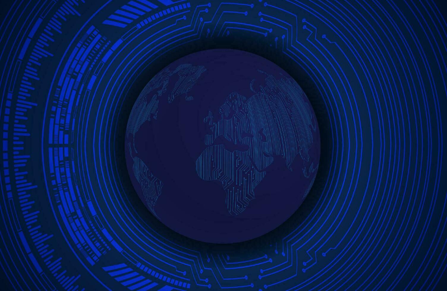 Modern Holographic Globe on Technology Background vector