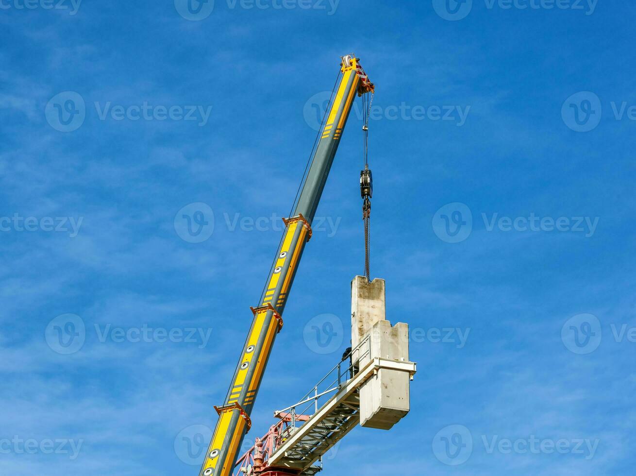 Disassembly of a tower crane photo