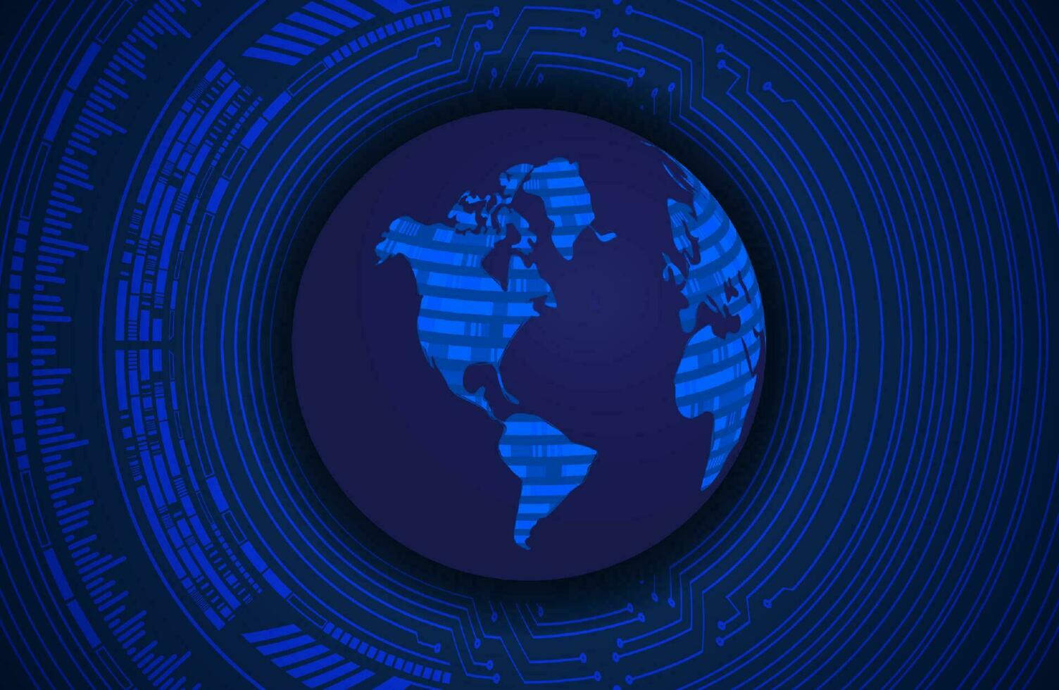 Modern Holographic Globe on Technology Background vector