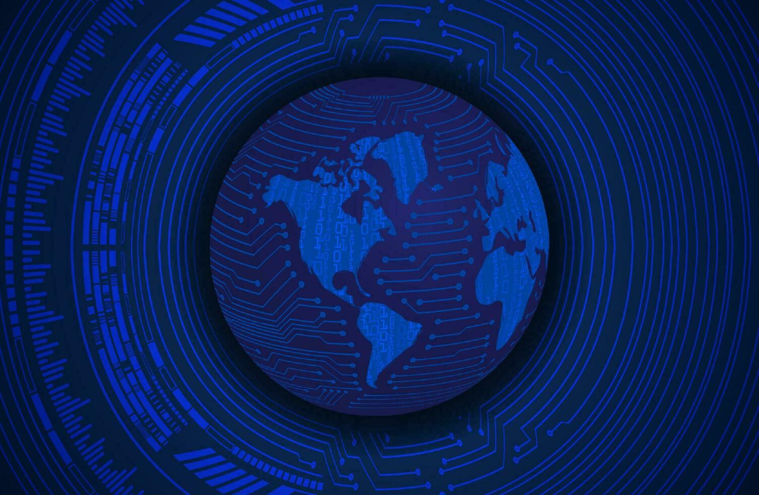 Modern Holographic Globe on Technology Background vector