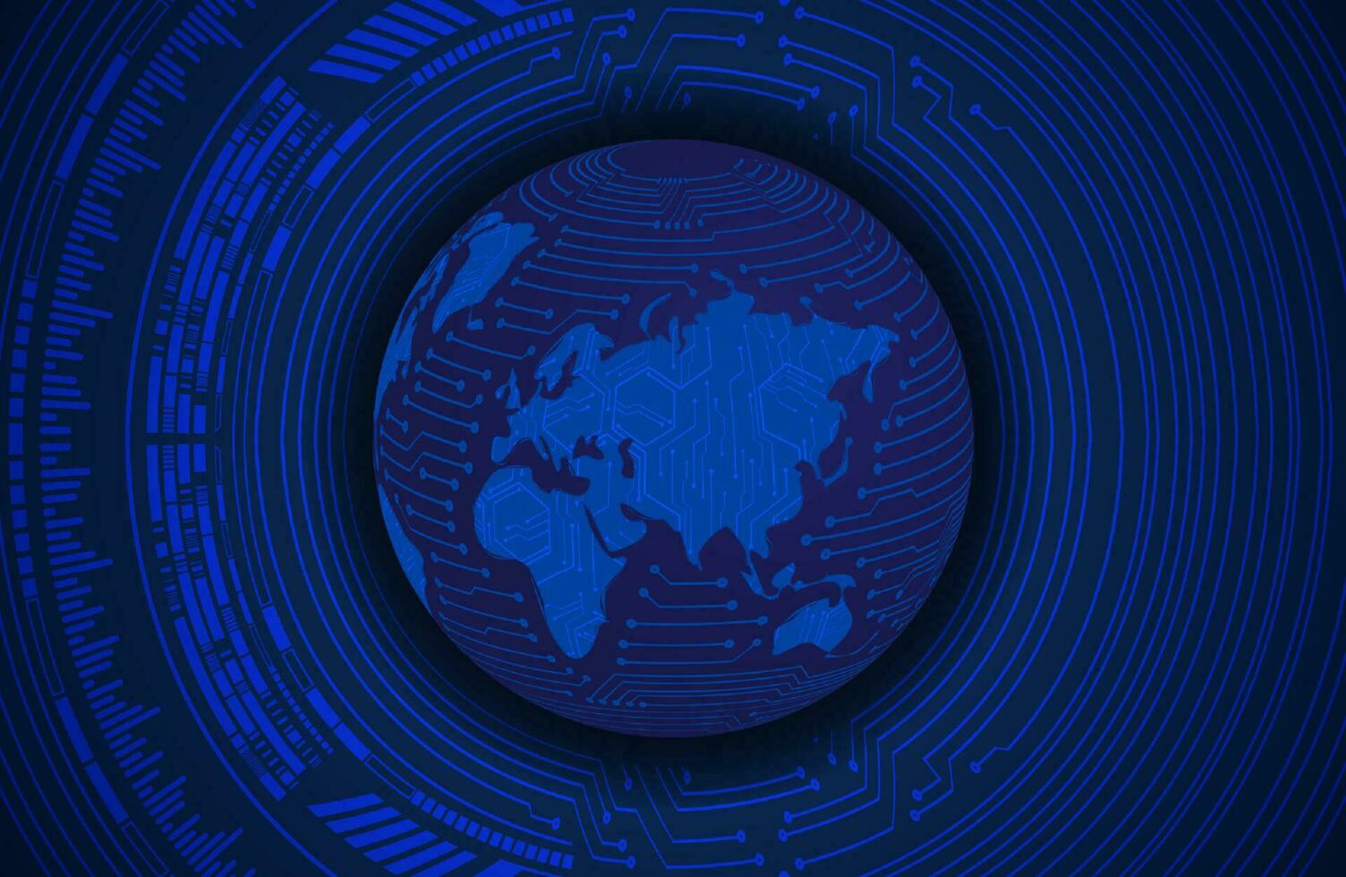 Modern Holographic Globe on Technology Background vector