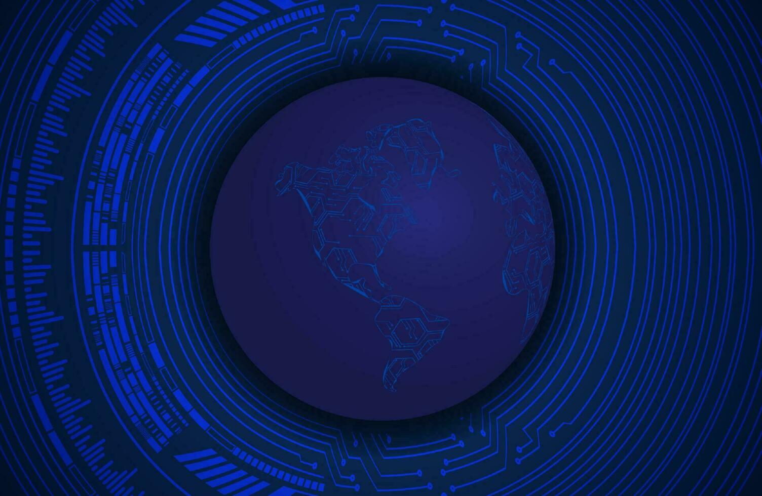 Modern Holographic Globe on Technology Background vector