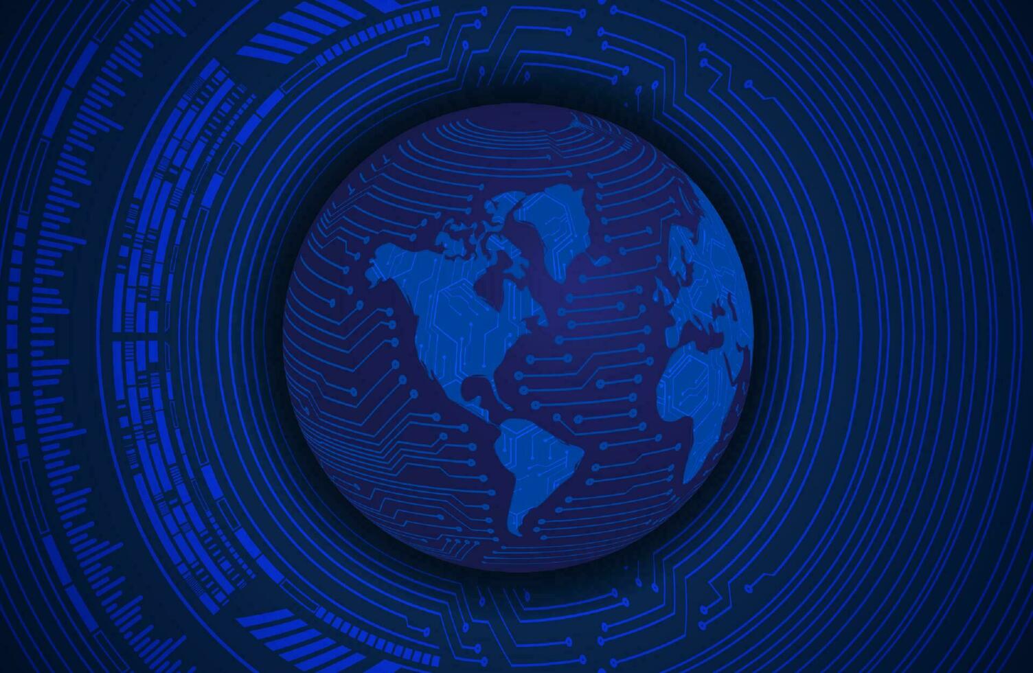 Modern Holographic Globe on Technology Background vector