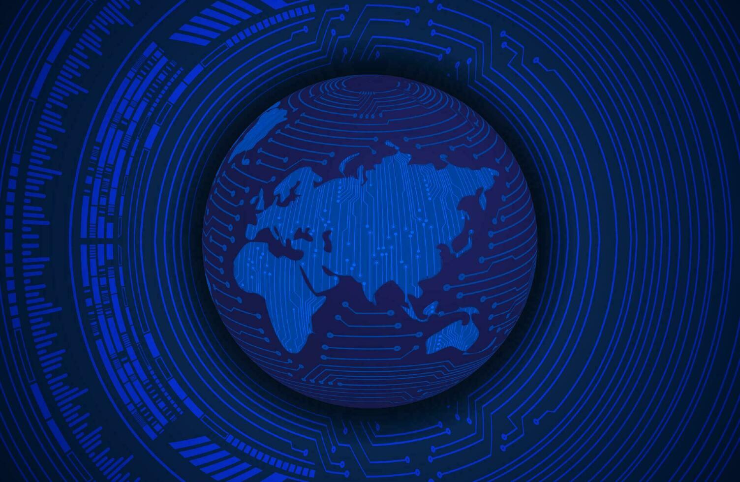 Modern Holographic Globe on Technology Background vector