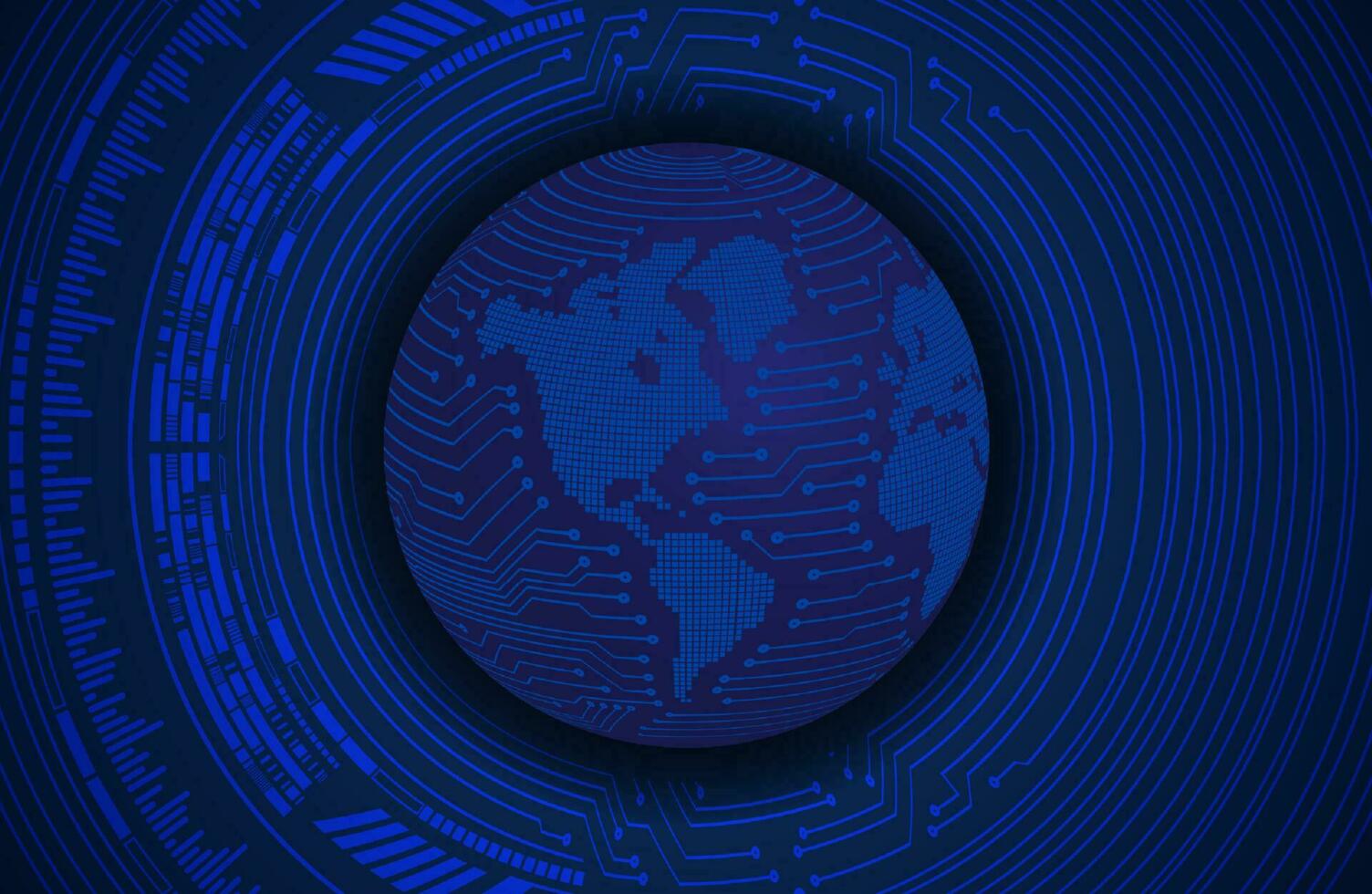 globo holográfico moderno sobre fondo de tecnología vector