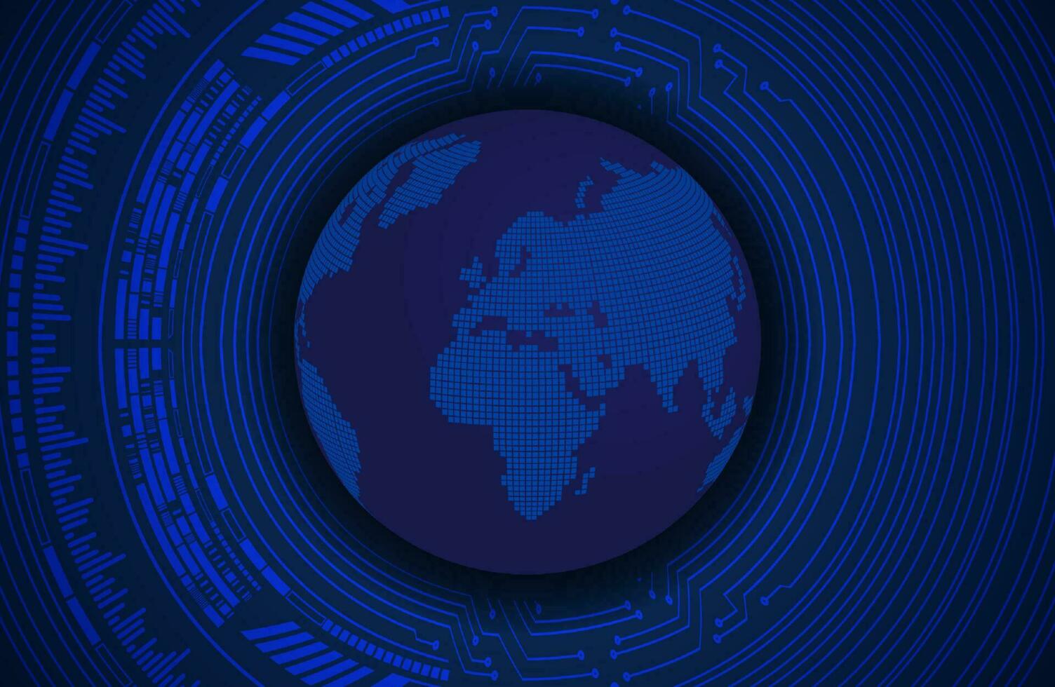 Modern Holographic Globe on Technology Background vector