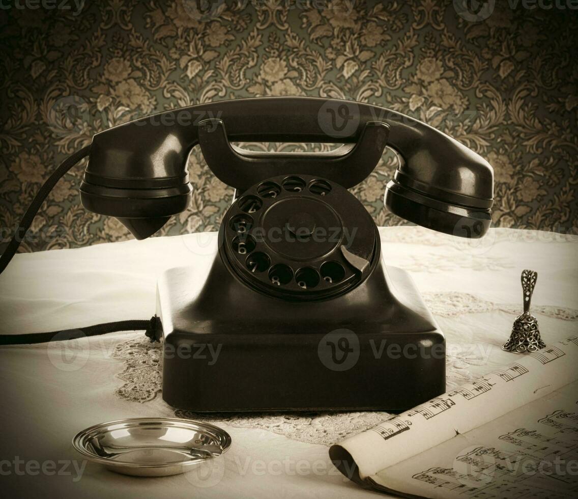 Old retro bakelite telephone photo