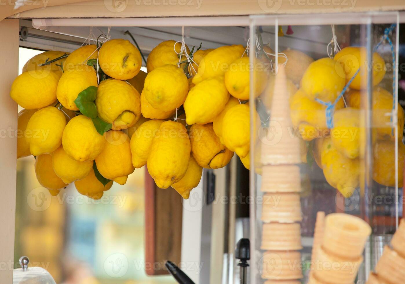 Lemon ice cream kiosk in Capri photo