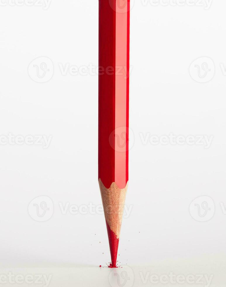 Broken tip of red pencil photo