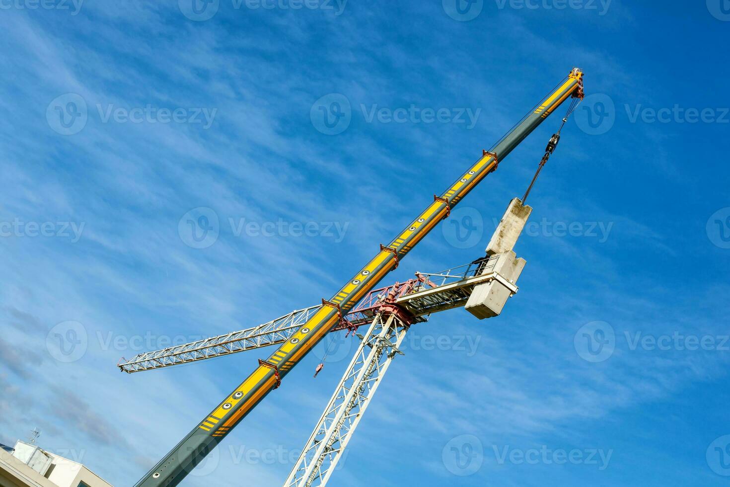 Disassembly of a tower crane photo