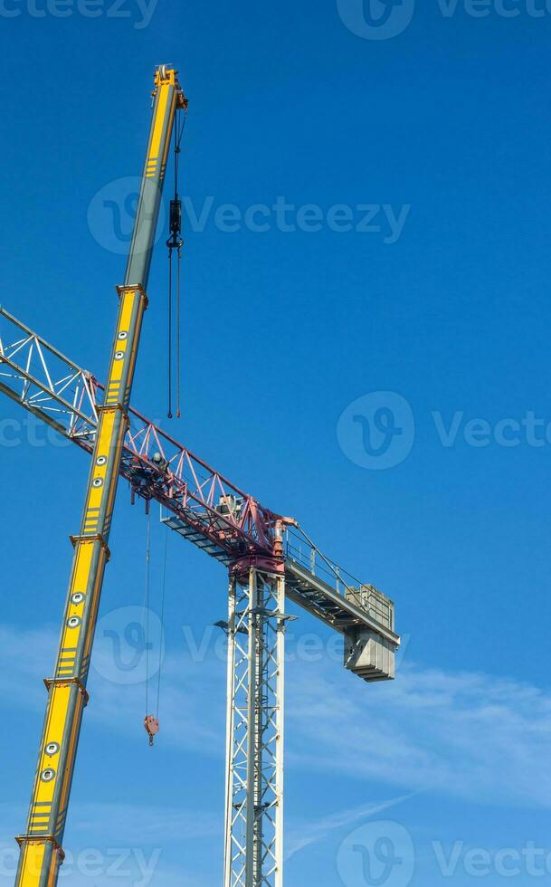 Disassembly of a tower crane photo