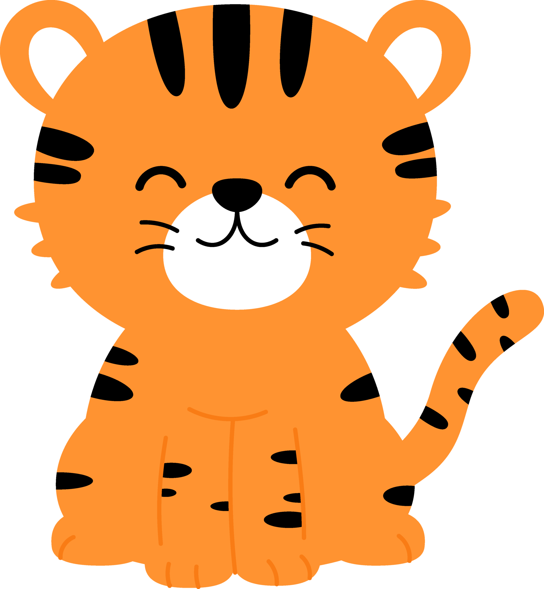 Cute tiger animal character, International Tiger Day 24043669 PNG