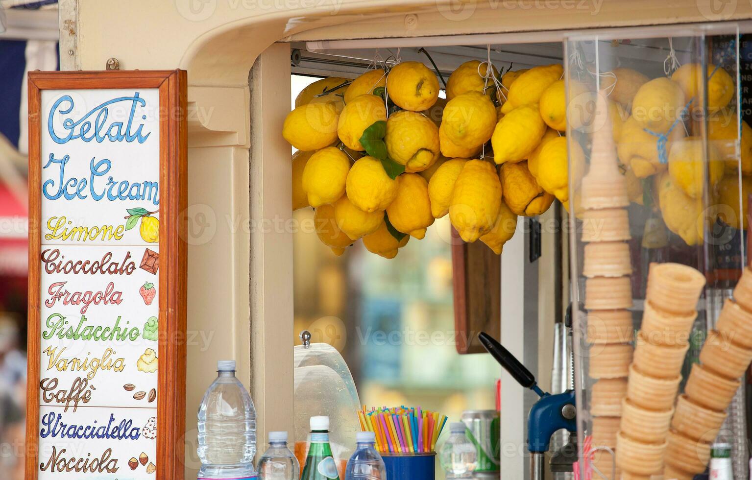 Lemon ice cream kiosk in Capri photo