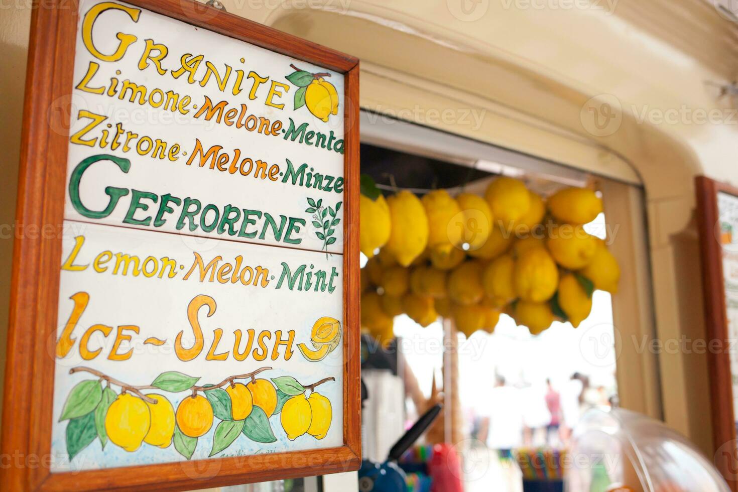 Lemon ice cream kiosk in Capri photo