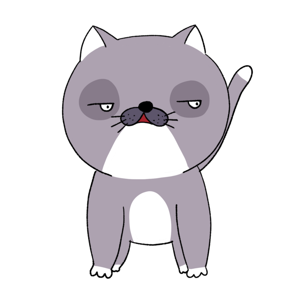 grasa gato en pie png