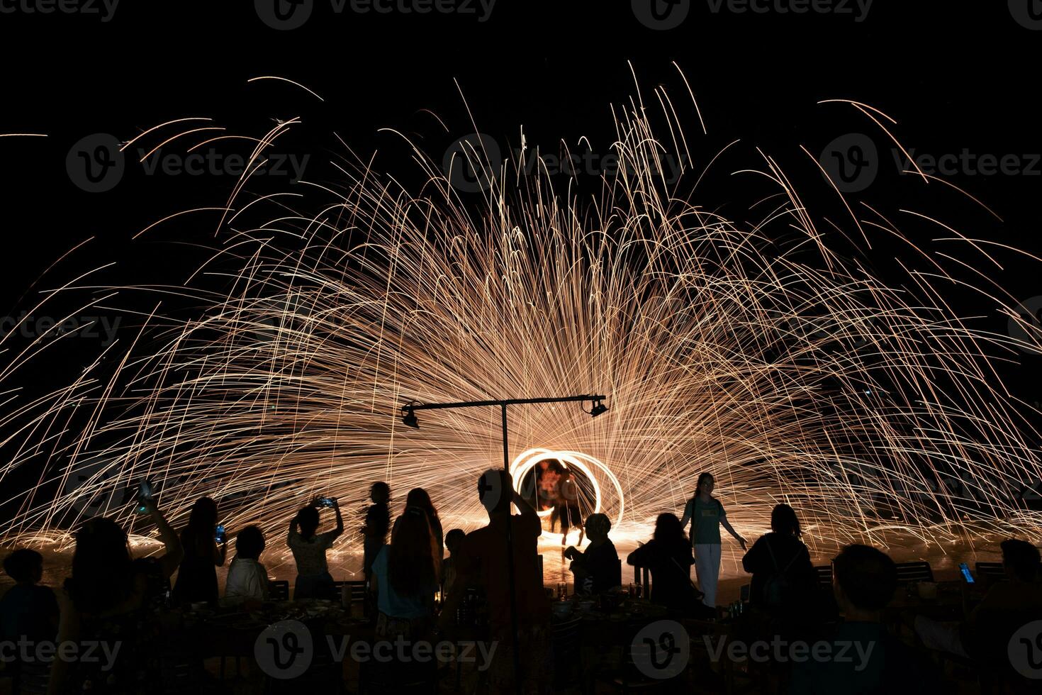 Amazing fire show at Ao Wong Deuan Koh Samed island Rayong Thailand photo