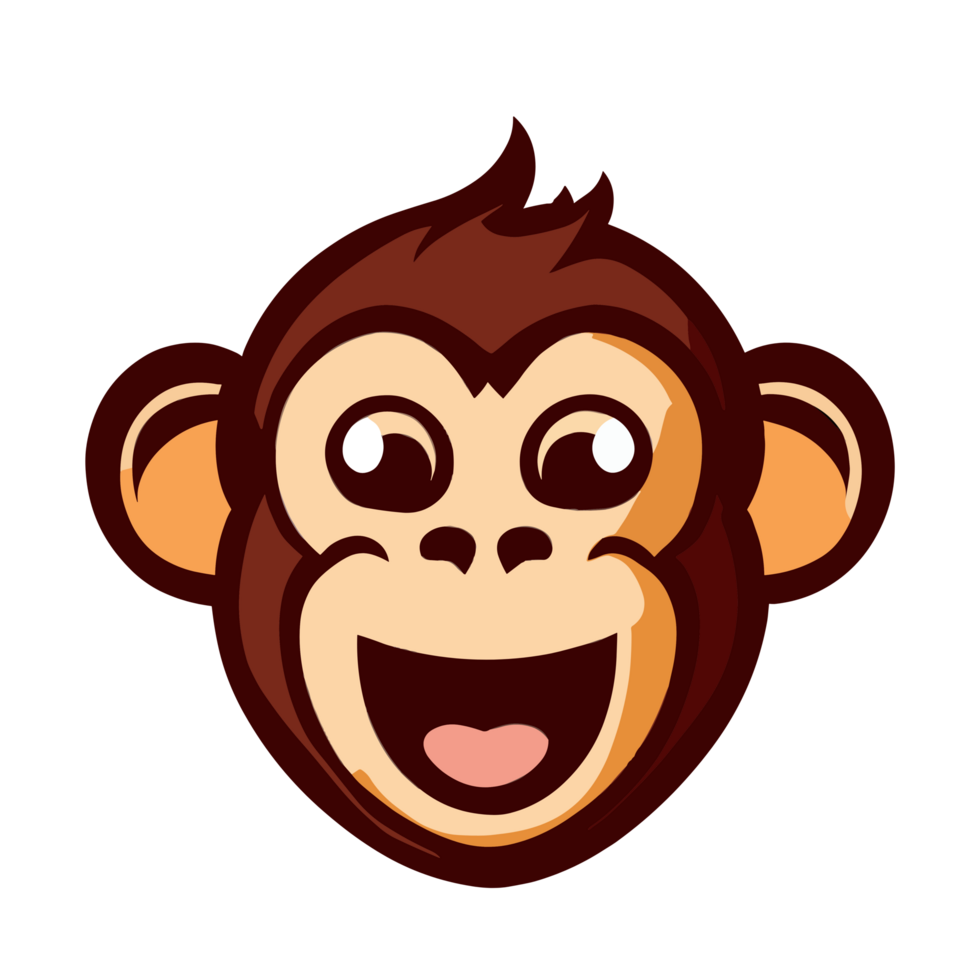 feliz macaco face ícone clipart transparente fundo png