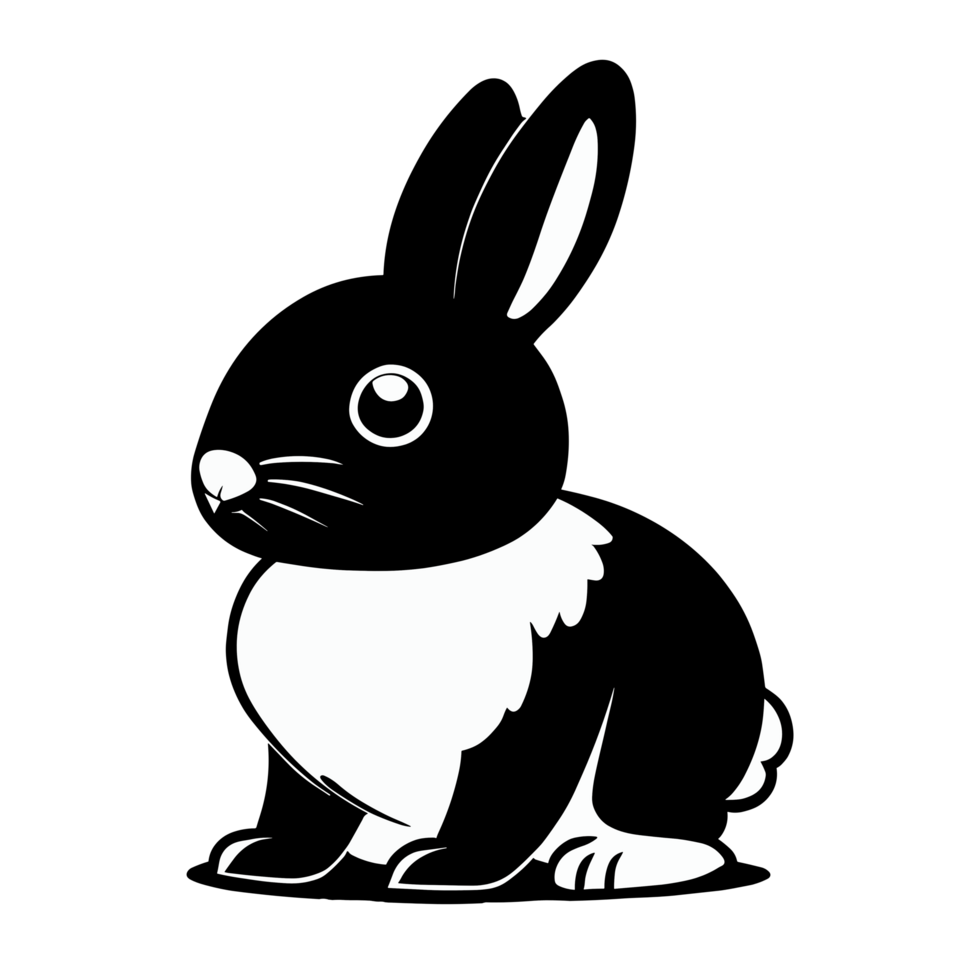 Hase schwarz und Weiß Symbol Clip Art transparent Hintergrund png