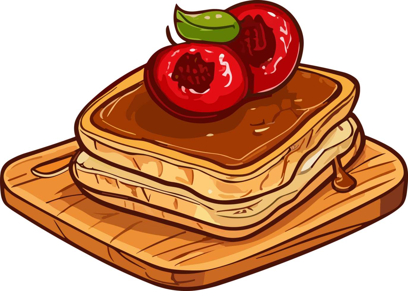 Toast Bread on wooden board 24044010 PNG