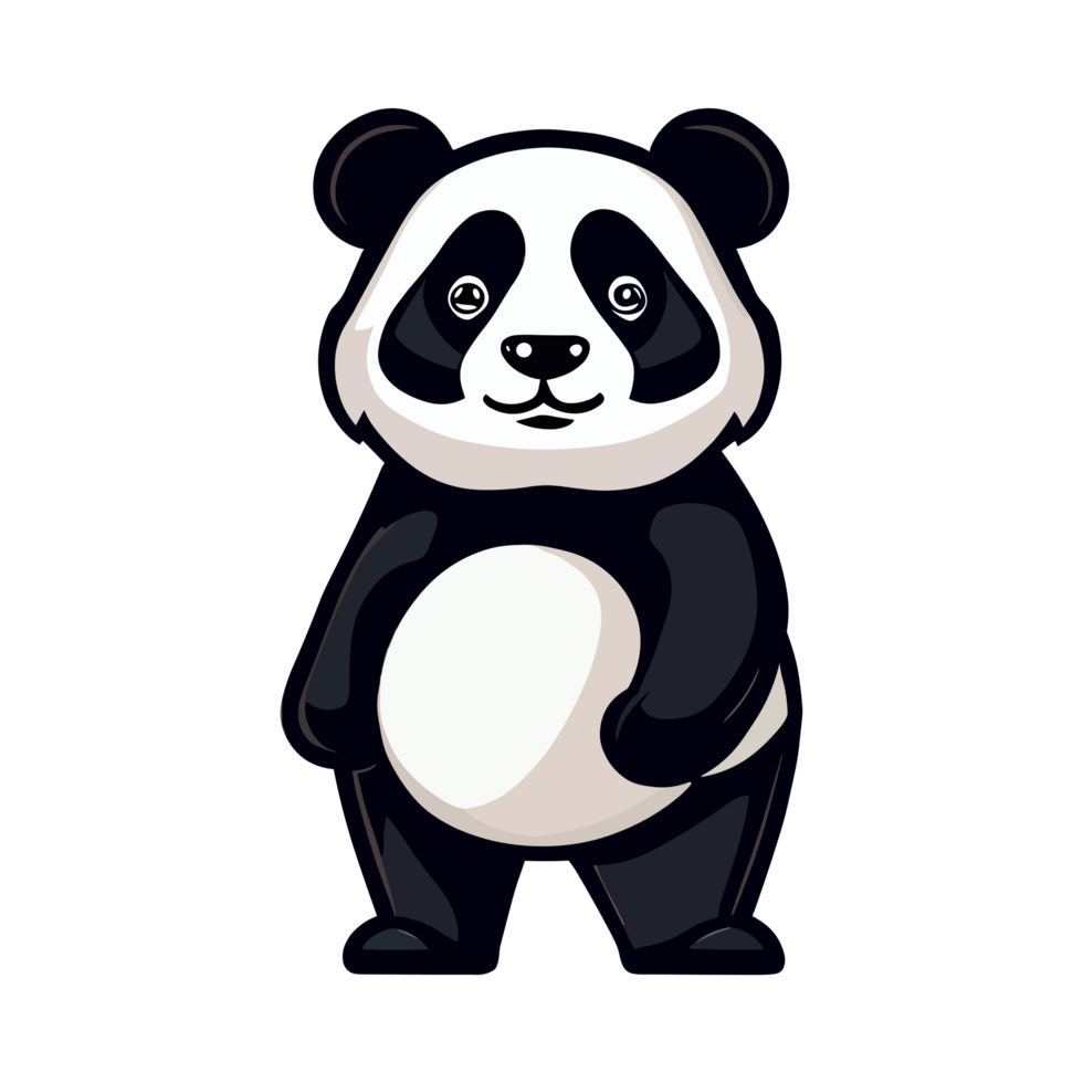 Happy panda clipart transparent background png