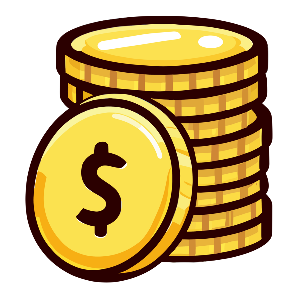 Money coins clipart transparent background png