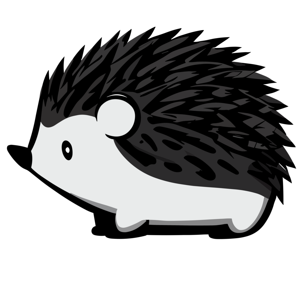 Igel schwarz und Weiß Clip Art transparent Hintergrund png