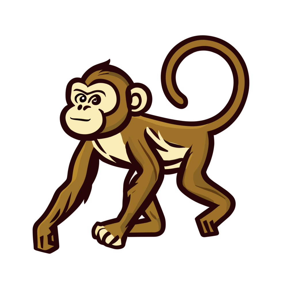 Running monkey clipart transparent background png