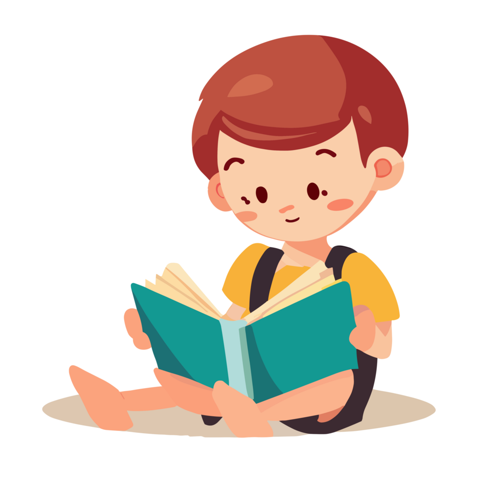 Kids reading clipart transparent background png