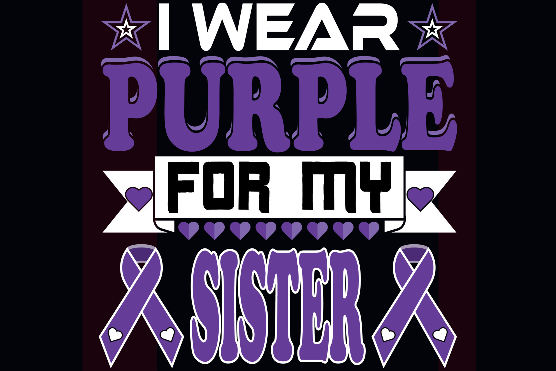 I wear purple for my sister 24044452 Vector Art at Vecteezy