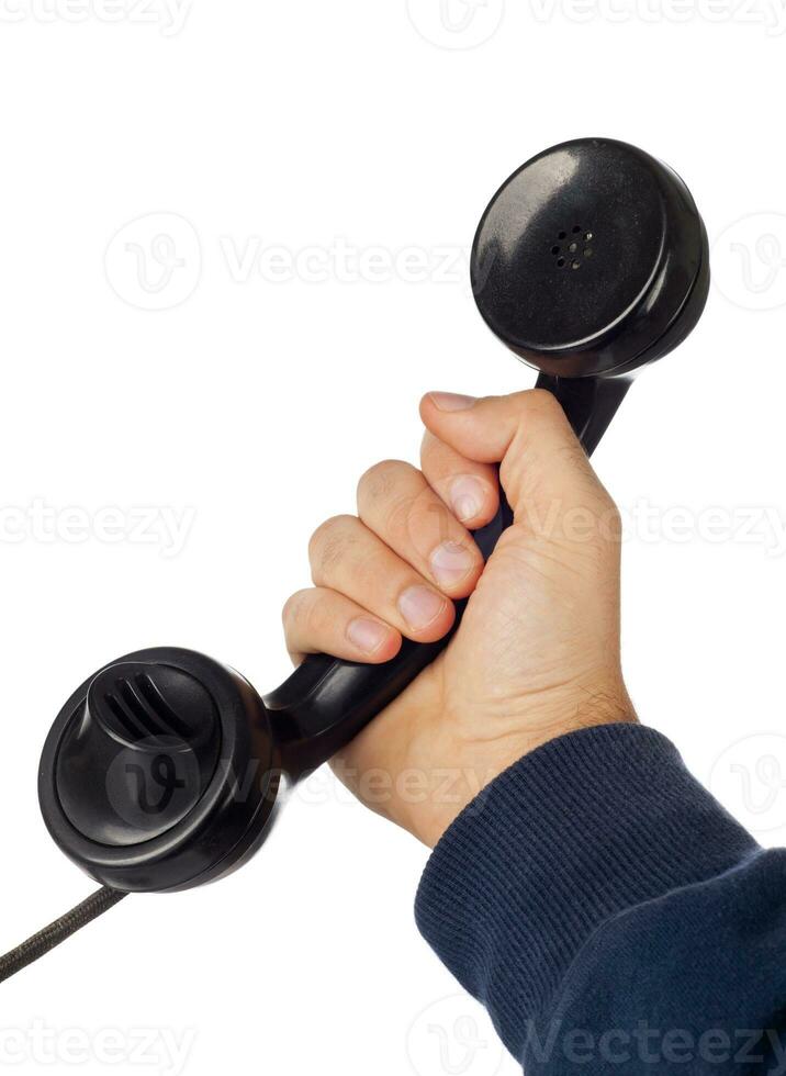 Old retro bakelite telephone photo